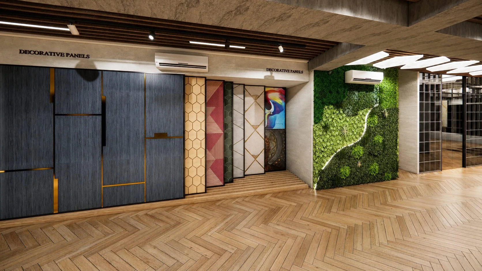 Interior Product Showroom Mohali — material portion I